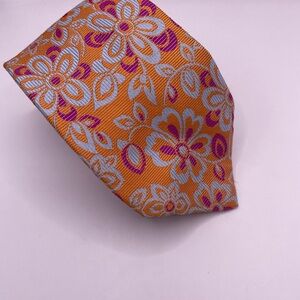 Charles Tyrwhitt Vibrant Orange and Purple Floral Tie